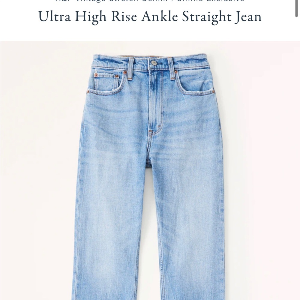 A&F curve love ultra high rise straight leg ankle jean